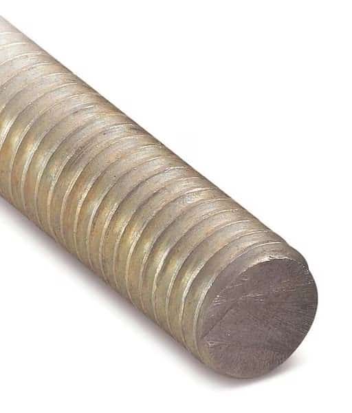 Fully Threaded Rod, 1/2"-13, 10 ft, Steel, Gold Galvanized Finish