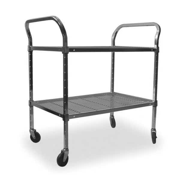 Wire Cart, 2 Shelf, 36x24x39, Chrome