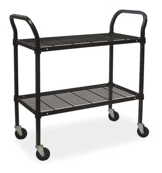 Wire Cart, 2 Shelf, 48x24x39, Black