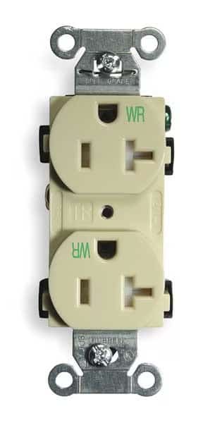 20A Duplex Receptacle 125VAC 5-20R IV, HUBBELL, Mfr# BR20IWRTR