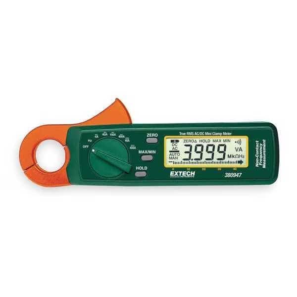 Digital Clamp Meter, LCD, 400 A, 0.9 in (23 mm) Jaw Capacity, CAT III 300V Safety Rating