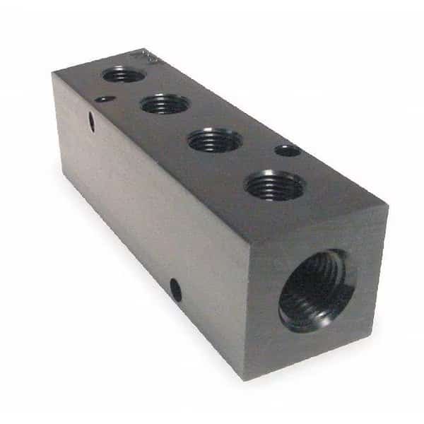 Manifold, Metal, NPT, 3-1/4 In. L, PNEUMADYNE, Mfr# M10-125-4