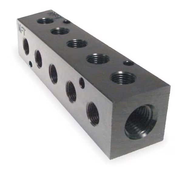 Manifold, 90, Metal, NPT, 3/8 In., Pneumadyne, Mfr#: M20-250-5-90