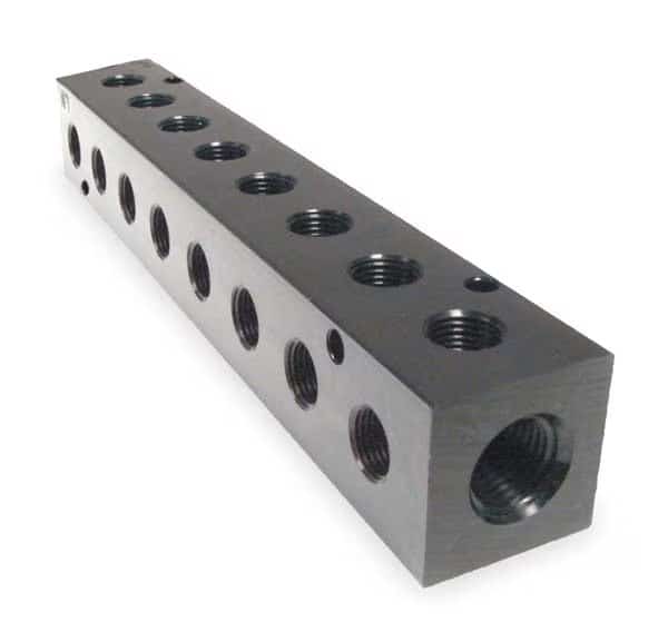Manifold, 90, Metal, NPT, 1/4 In., 1/8 In.