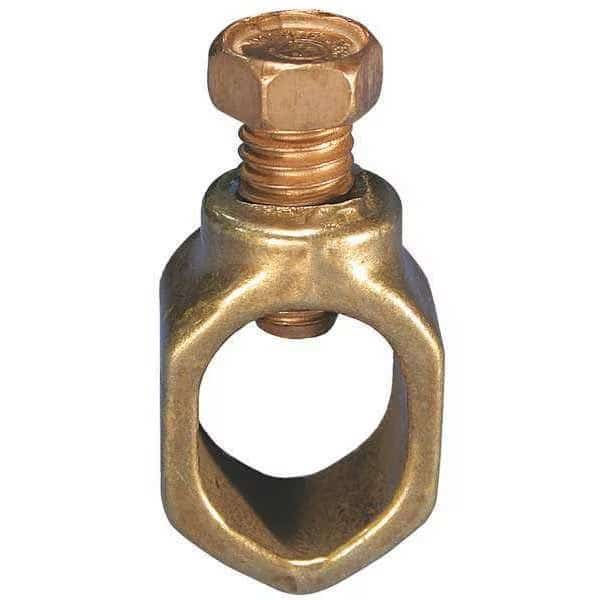 Grounding Connector, 1 Grounding Wire, 8 AWG SOL to 2 AWG STR, 5/8 in Rod Dia, Bronze
