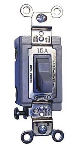Wall Swtch, 3-Way, 120/277V, 15A, Gray, Toggl