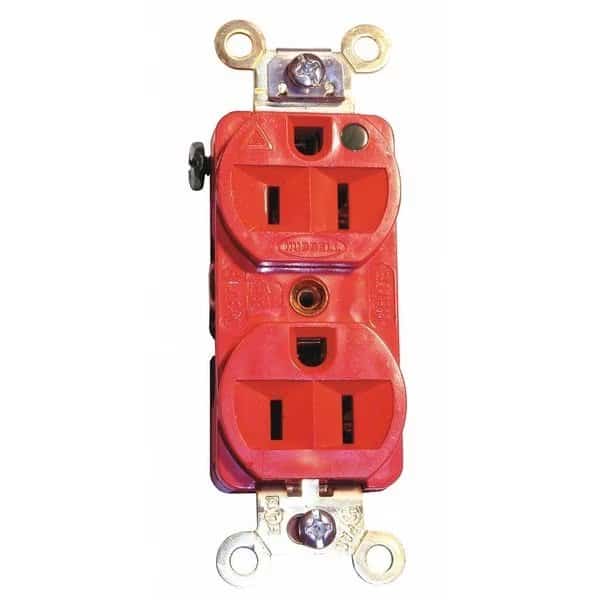 15A Duplex Receptacle 125VAC 5-15R RD, HUBBELL, Mfr# IG8200R