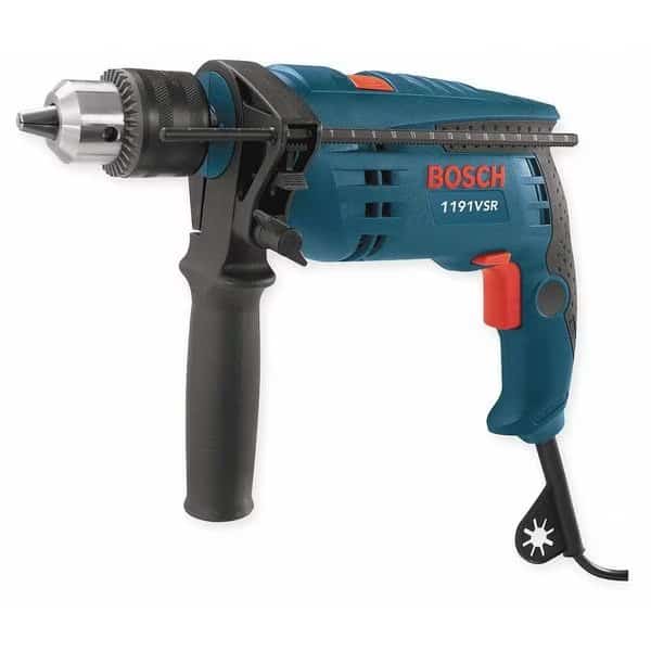 Hammer Drill Kit, 1/2", 7.0A, 0-48,000bpm, BOSCH, Mfr# 1191VSRK
