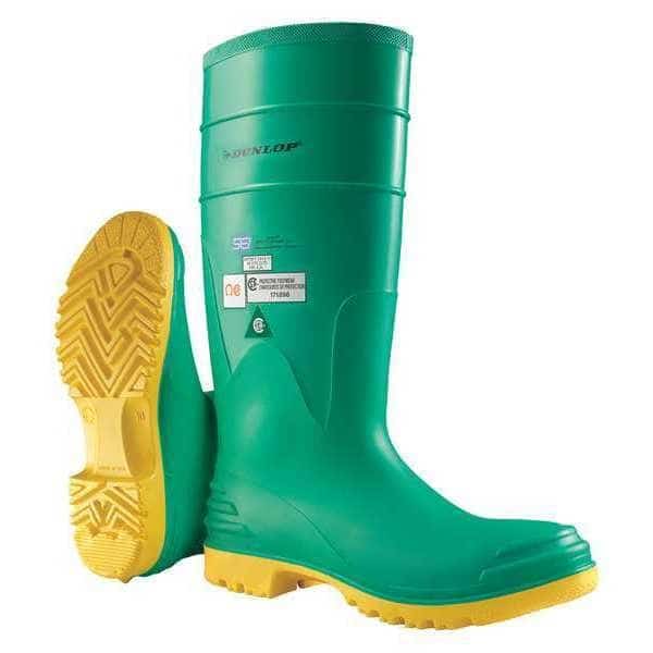 Men's Rubber Boot, 15 Steel Toe, 17" H, Green, 8701200