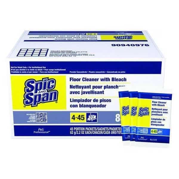 Powder Bleach Floor Cleaner, 2.2 oz., PK45, Spic And Span, Mfr#: 02010