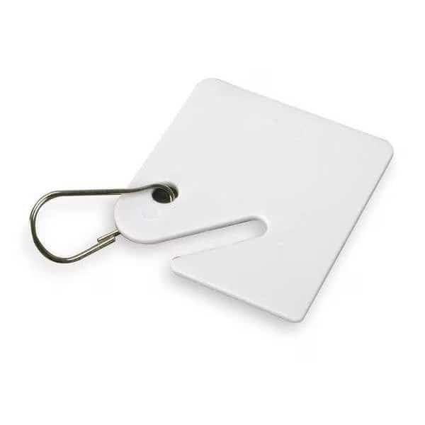 Blank Key Tags, 1 1/2 in H x 1 1/2  inW, White, 50 PK