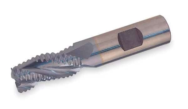 4-Flute Cobalt 8% Fine Square Single Roughing End Mill Cleveland RG6-TC TiCN 3/8x3/8x3/4x2-1/2