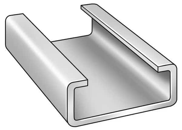 UHMW C Channel Stock, 120" L, White