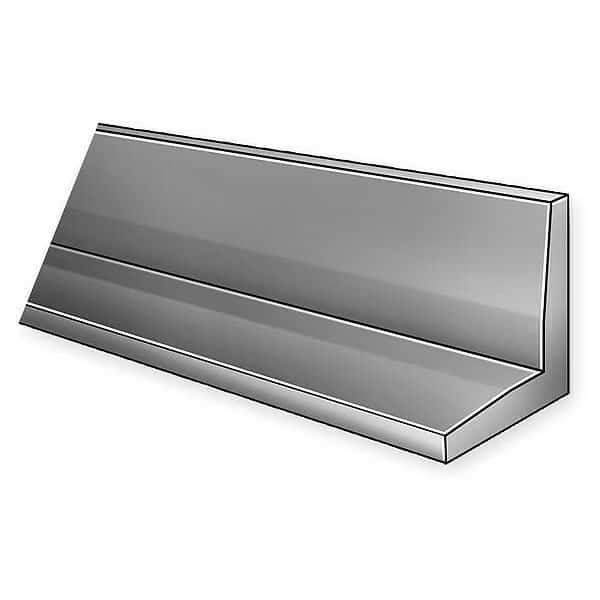 UHMW Polyethylene Angle Stock, 120 in L, 0.5 in T, White