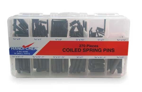 Coiled Spring Pin Asst, Std, Plain, 270 PC