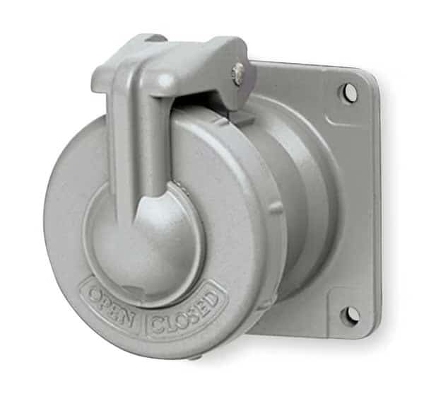 Pin & Sleeve Receptacle, 60 A, 600V AC/250V DC, Three Phase, 3 Pole, Style 2 Grounding, NEMA 4X