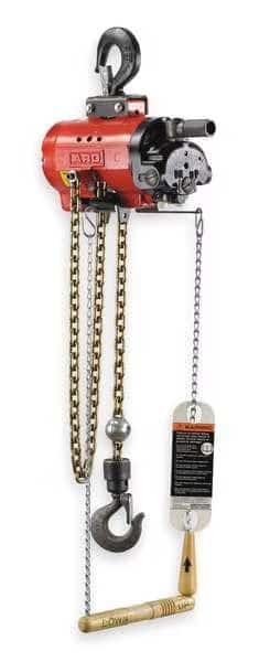 Air Chain Hoist, 2200 lb. Cap., 10 ft. Lft