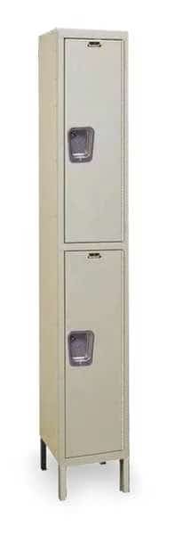 Wardrobe Locker, 12 in W, 18 in D, 78 in H, (1) Wide, (2) Tier, Tan