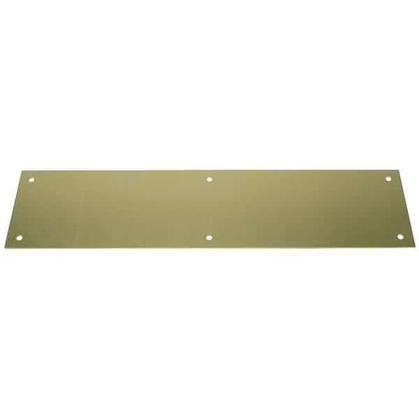 Door Push Plate, Brass, 20"L x 4"W, 0.05" Proj., Rockwood, Mfr#: 70G.3