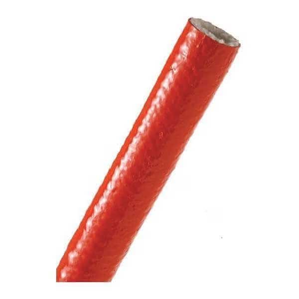 Coated Cable Sleeve, 7/8 in Inside Dia., 0.88 in Max Bundle Dia., 5 ft, Fiberglass, Red