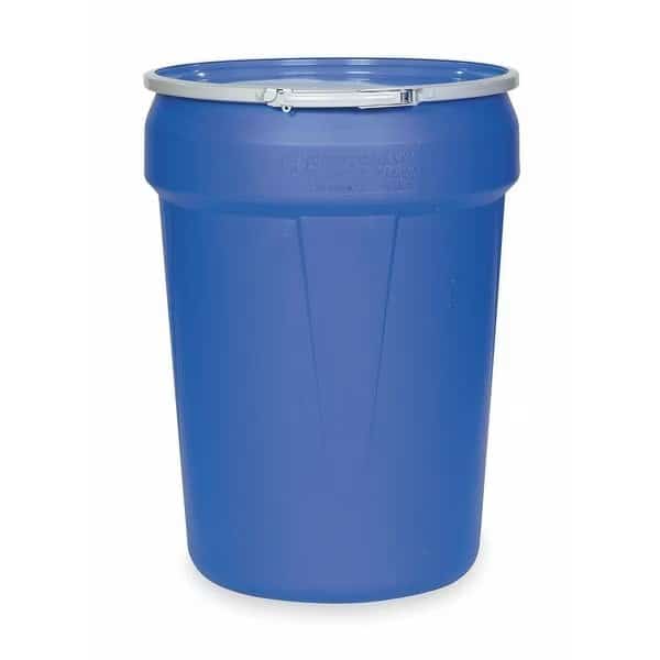 Open Head Transport Drum, Polyethylene, 30 gal, Unlined, Blue, Eagle Mfg, Mfr#: 1601MB
