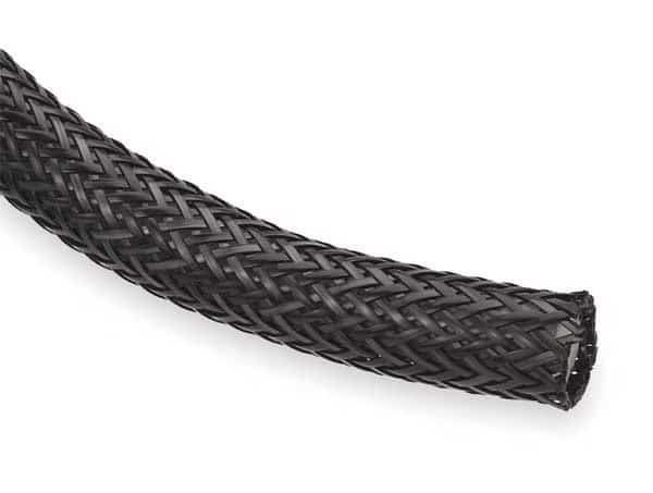 Braided Cable Sleeve, 3/4 in Inside Dia., 1 in Max Bundle Dia., 10 ft, Nylon, Black