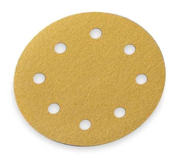Hook-and-Loop Sanding Disc, 5" Dia, 8 Hole, Aluminum Oxide, P220 Grit, Coated Type, A296