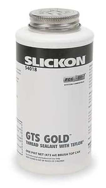 Pipe Thread Sealant 19.2 fl oz, Brush-Top Can, Slickon GTS Gold, Yellow, Paste