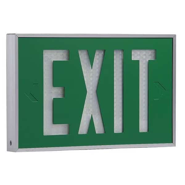 Self-Luminous Exit Sign, 2 Face(s), Tritium, Universal Mount
