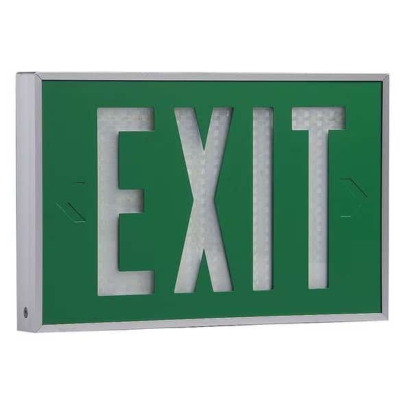 Self-Luminous Exit Sign, 2 Face(s), Tritium, Universal Mount
