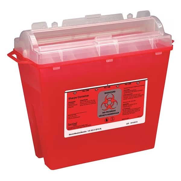 Sharps Container, 1-1/4 Gal., Rotor Lid