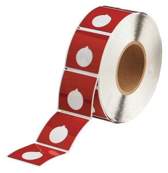 Push Button Label, Red, Labels/Roll: 500
