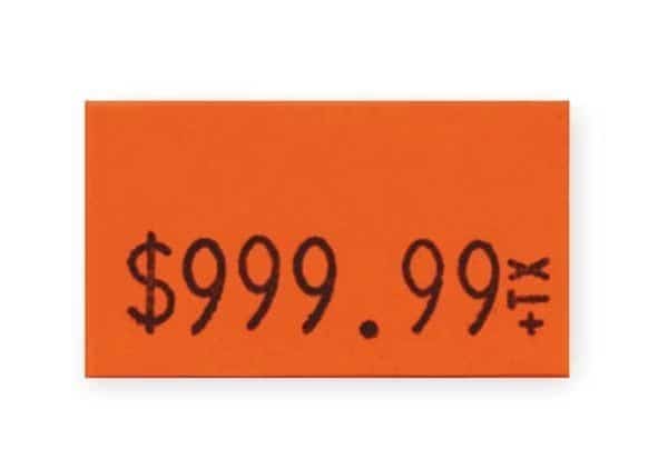 Pricing Label Kit, 1-Line, Red, PK3