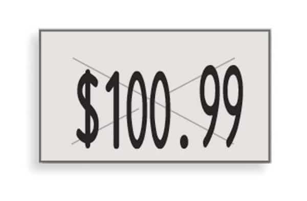 Pricing Labels, 1-Line, White, PK16