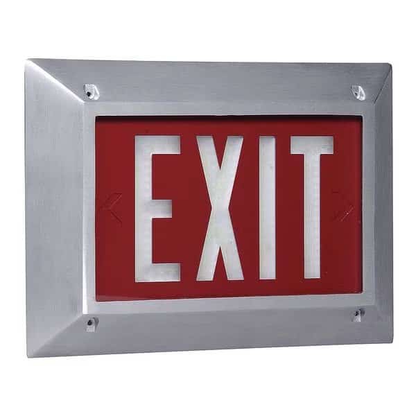 Self-Luminous Exit Sign, 1 Face(s), Tritium, Flush Only Mount