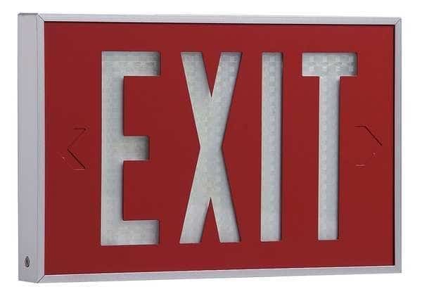 Self-Luminous Exit Sign, 1 Face(s), Tritium, Universal Mount