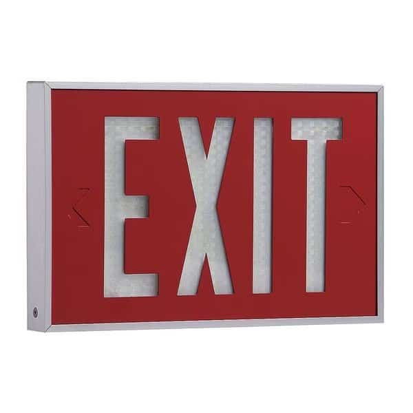 Self-Luminous Exit Sign, 2 Face(s), Tritium, Universal Mount