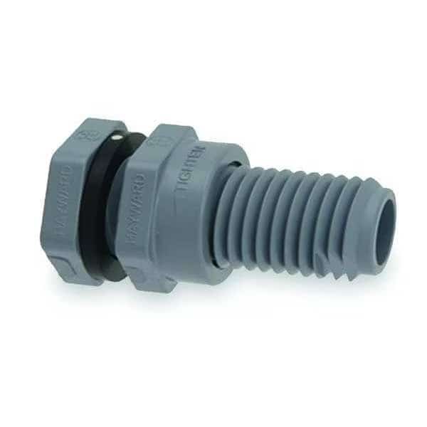 Bulkhead Tank Fitting, 2", CPVC/FPM, FPT x FPT