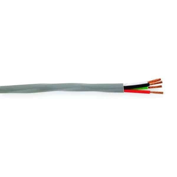 Communication Cable, 4 C, Gray, PVC, 100 ft.