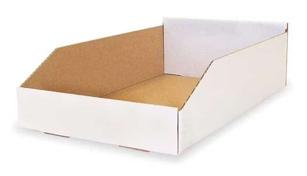 Corr Shelf Bin,White,Cardboard,4 3/4 in, Mfr#: 2W255, PACKAGING CORPORATION OF AMERICA