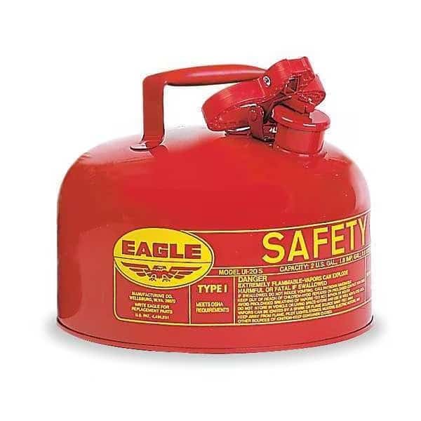 2 gal. Red Galvanized steel Type I Safety Can for Flammables, EAGLE MFG, Mfr# UI20S