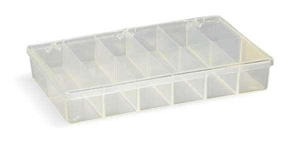 Compartment Box with 12 compartments, Plastic, 1 13/16 in H x 6-3/16 in W