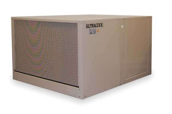 Ducted Evaporative Cooler 5,000 cfm, 1600 sq. ft., 9 gal, 3/4 HP, Belt Drive