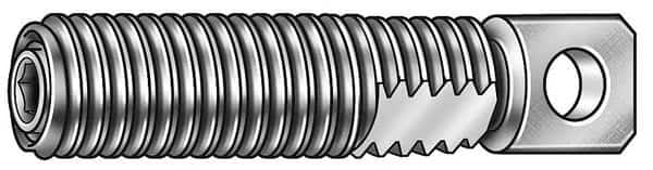 Swivel Spring Anchor, 1/4"-20, 1-1/4 in L, 18-8 Stainless Steel Plain