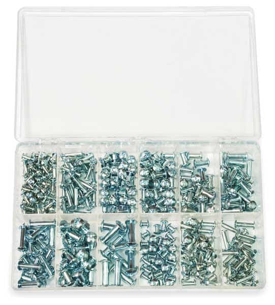Barrel Bolt Assortment, Steel, Zinc Plated Finish