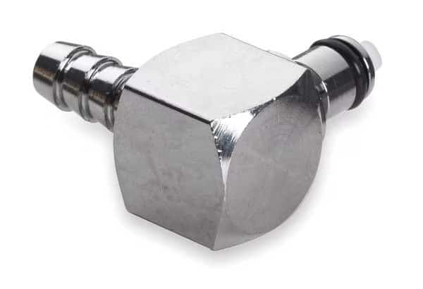 1/4" Barb Chrome Plated Brass Shut-Off Elbow Insert, COLDER, Mfr# LCD23004
