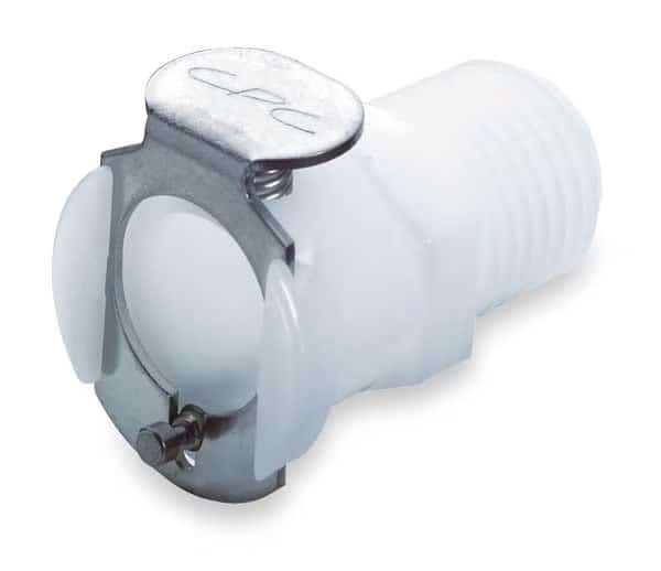 Inline Coupler, Acetal, Shut-Off, MNPT