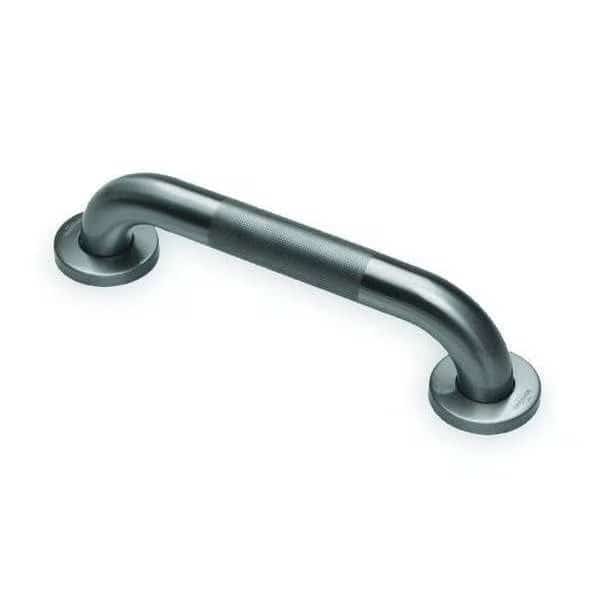 Knurled Grab Bar with Anti-Microbial Coating, 18" L, Stainless Steel, Stainless steel
