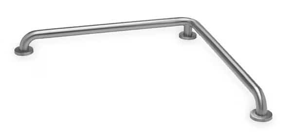 Smooth L- Shaped Grab Bar, 30" L, Stainless Steel, Stainless steel