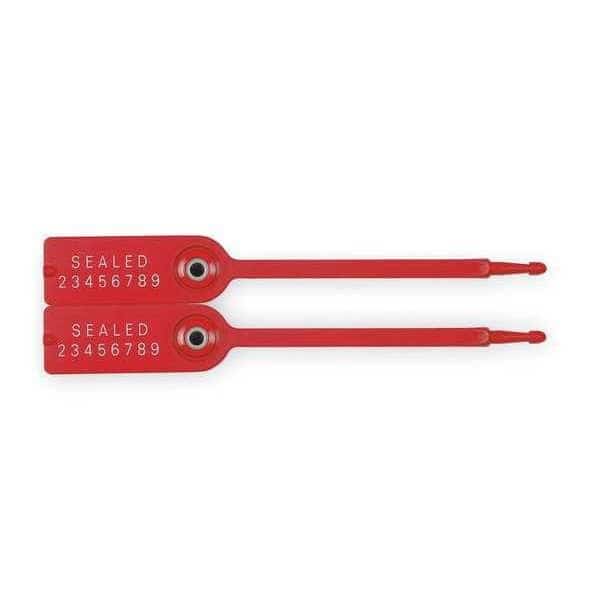 Tote Seal, 5" L, Red, 7 Digits, 35 Lb, PK1000
